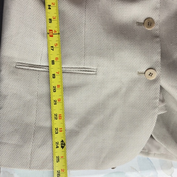 Talbots Size 14 Womens Tan Beige Collared Career Blazer size 16W - Picture 11 of 11
